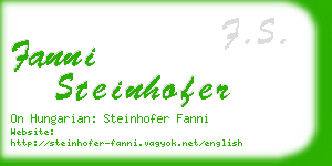 fanni steinhofer business card